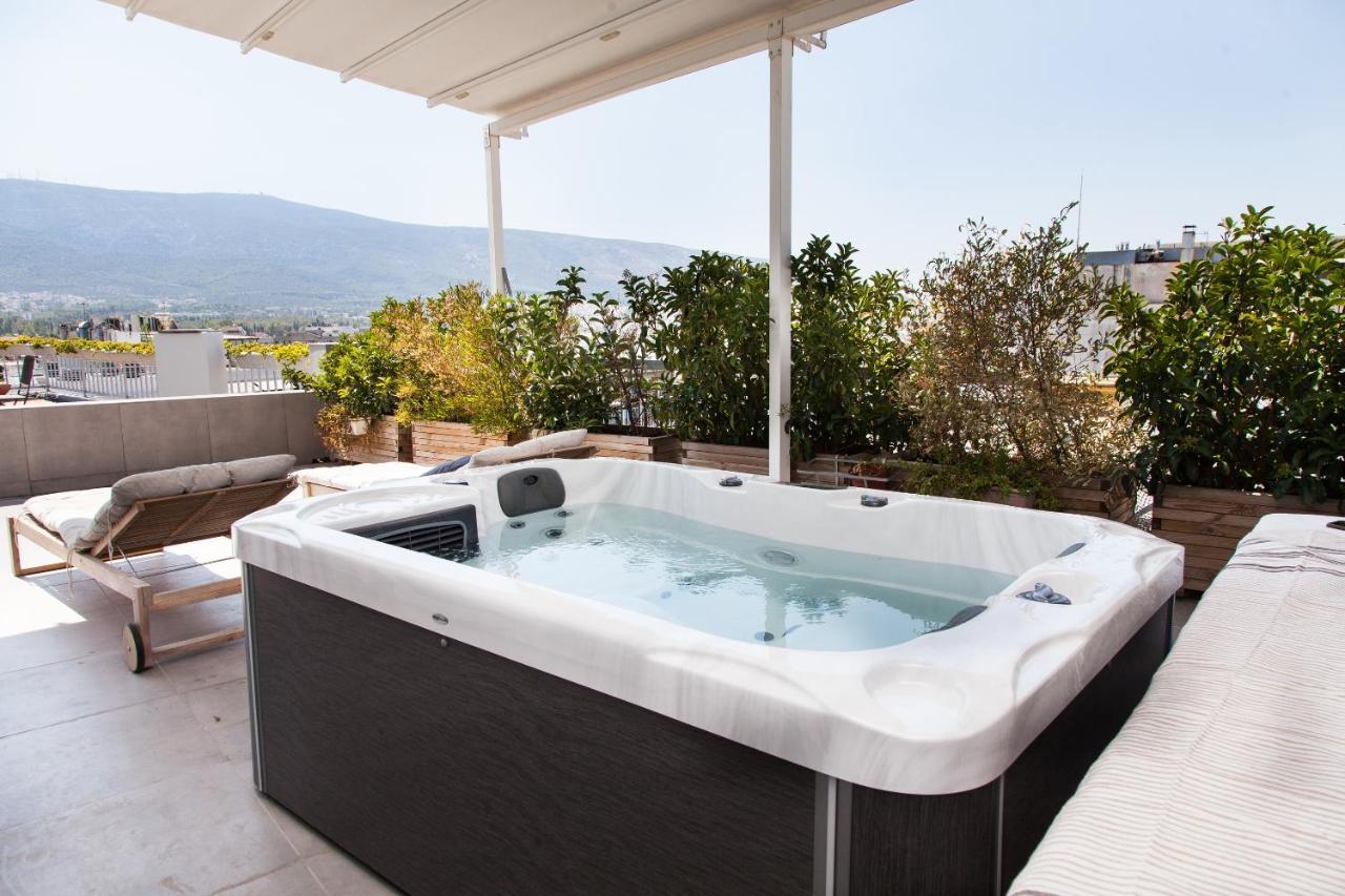 Gorgeous Penthouse With Private Jacuzzi And Amazing View! Apartment Athens Luaran gambar